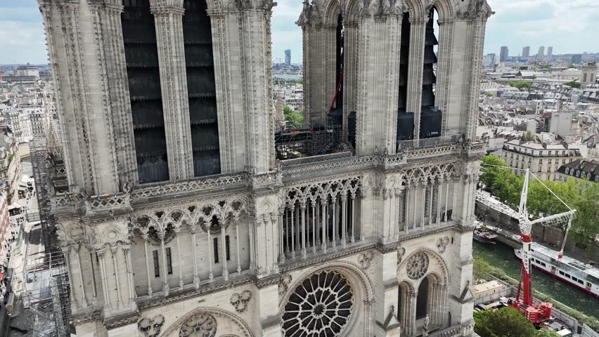 Notre Dame Church At Paris In France Island France. Beautiful Church. Medieval Church Skyline. Notre Dame Church At Paris In France Island France. Downtown Cityscape. Religious Temple.