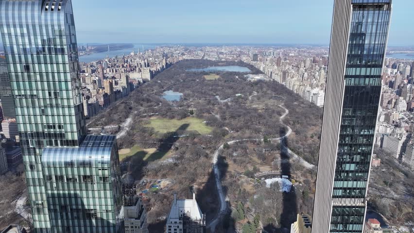 Central Park At Manhattan In New York United States. Downtown City. Leisure Park Landscape. Central Park At New York United States. Metropolitan District. Winter Scenery.