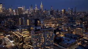 Night View Of Downtown New York At Manhattan In New York United States. City At Night Landscape. Illuminated Downtown. Downtown New York At New York United States. Empire State Building. - Powered by Shutterstock - Get 15% off with code: PIKWIZARD15
