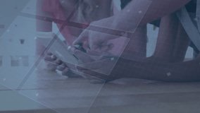 Mid adult man placing tablet flat, tech team collaborating tapping and highlighting UI code panels. Collaboration, teamwork, innovation, digital interface, technology, brainstorming, modern - Powered by Shutterstock - Get 15% off with code: PIKWIZARD15