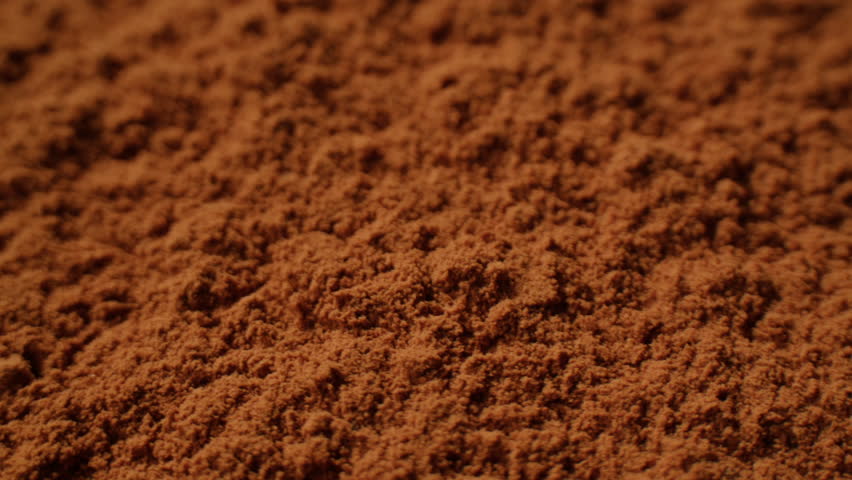  Cocoa powder texture on wooden background, Spoon with aromatic coffee cacao chocolate macro close up