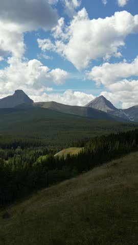 Majestic Mountains and Lush Forests Under a Blue Sky in Beautiful British Columbia, Canada