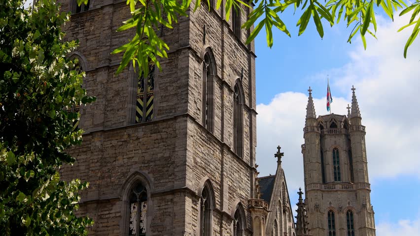 the historic belgian city of gent 4k 25fps video