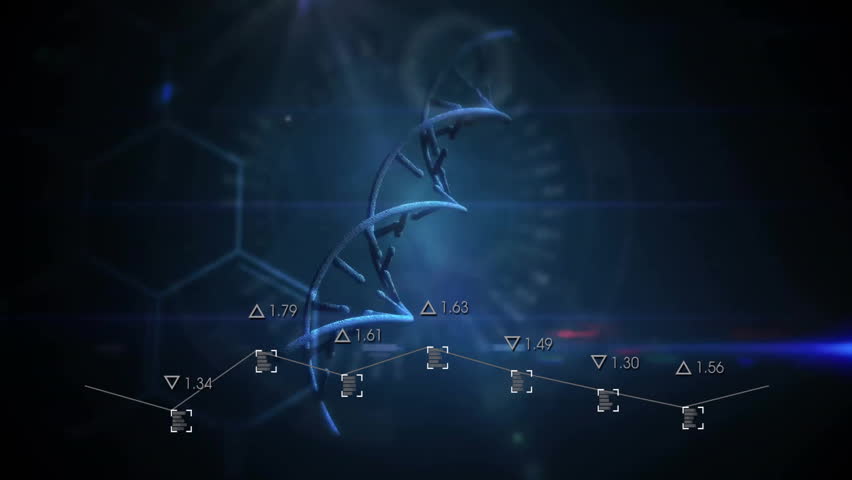 Upon faint strand emerging, helix rotating while data overlays updating, emphasizing identity label. Futuristic, biotechnological, digital, high-tech, abstract, scientific, data visualization