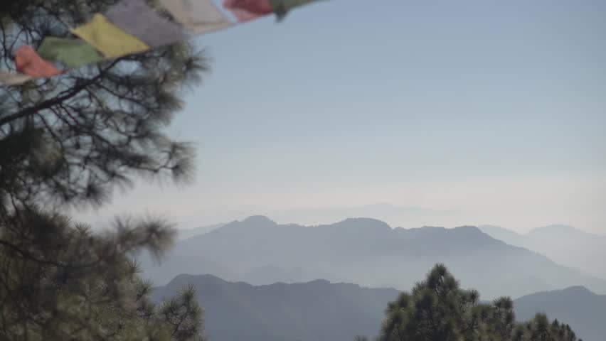 Beautiful Mussoorie Mountain Landscape with Lush Green Hills, Serene Valleys, and Scenic Views – Popular Travel Destination in the Himalayan Foothills of Uttarakhand, India