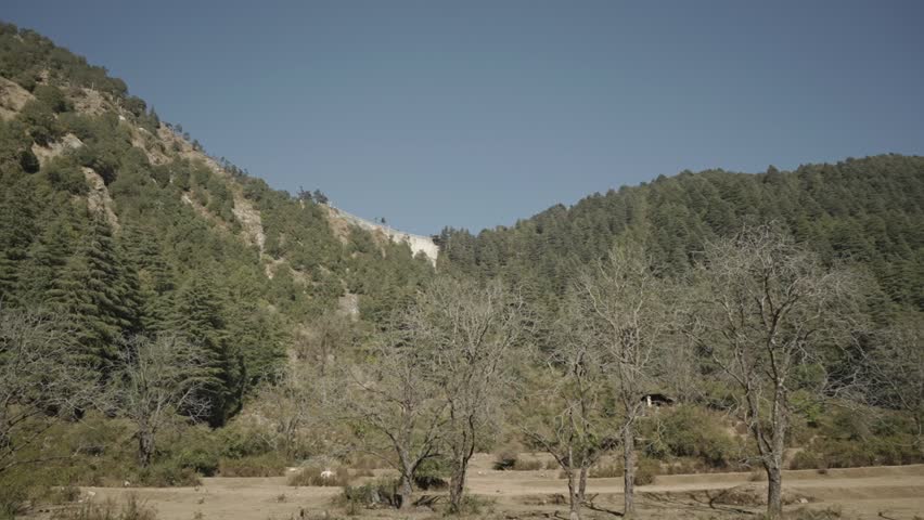 Beautiful Mussoorie Mountain Landscape with Lush Green Hills, Serene Valleys, and Scenic Views – Popular Travel Destination in the Himalayan Foothills of Uttarakhand, India