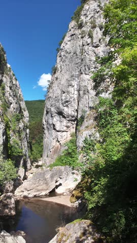 Amazing Summer view of Erma River Gorge near town of Tran, Bulgaria