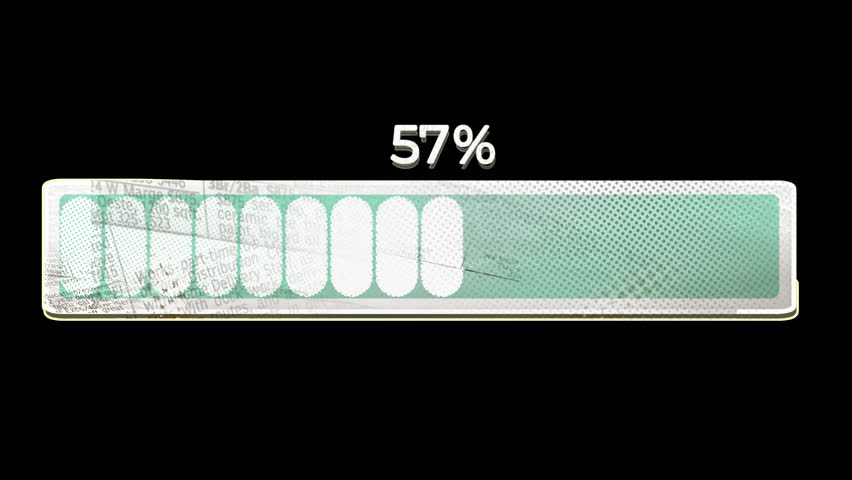 100% Loading and upload icon Bar with alpha channel isolated.