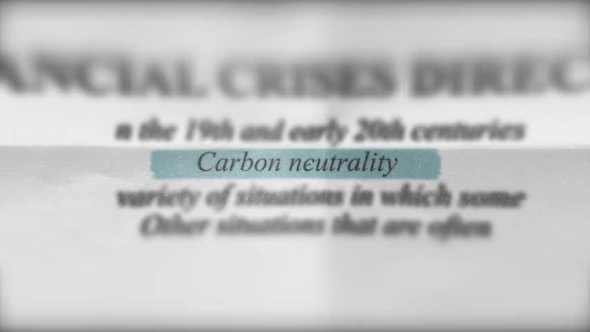 Carbon neutrality Breaking News Photoreal Newspaper