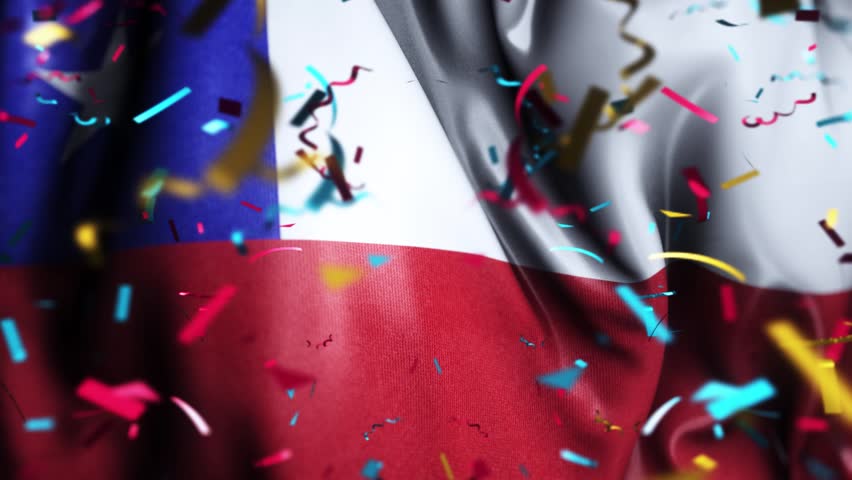 Chile Confetti Waving Flag independence day