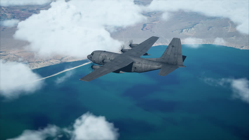 C-130J Super Hercules – Tactical Military Airlift Flies Over the Clouds | 4K Cinematic Footage