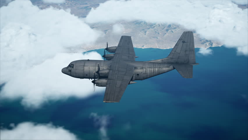 C-130J Super Hercules – Tactical Military Airlift Flies Over the Clouds | 4K Cinematic Footage