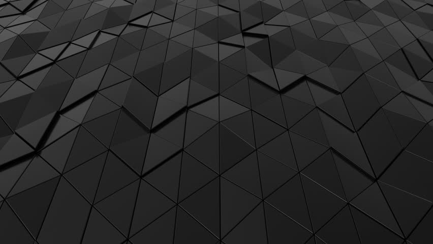 3d Abstract black futuristic triangle background. Hi tech Looping animation background
