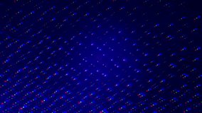 Abstract background with a futuristic grid of glowing RGB pixel dots on a dark blue. A high-tech digital design, evoking data, networks, or bokeh lights - Powered by Shutterstock - Get 15% off with code: PIKWIZARD15
