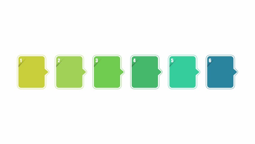 animated video of business infographics with multicolor hexagons 6 and 10 steps for workflow, presentation, 4k  