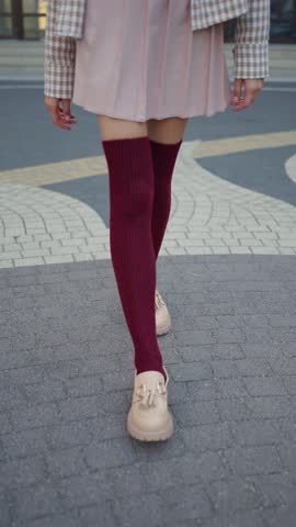 Female legs in stockings. Concept of sexy femininity.