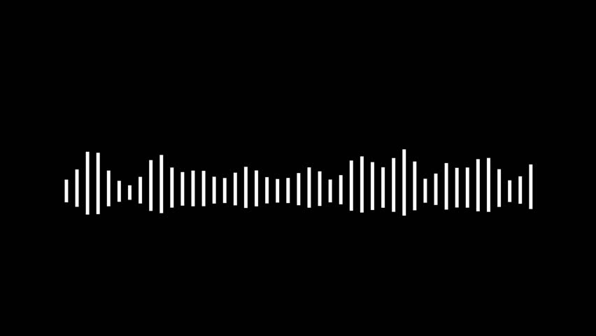 White Audio Waveform Spectrum Animation – Clean Voice Frequency Visual on Transparent Background with Alpha Channel