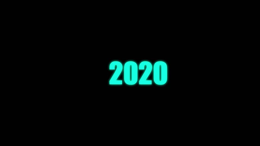 COUNTER steampunk vintage light counts years 2020-2025. Nixie tube clock with alpha channel. New year 2025 scroll animation. on a black background.	