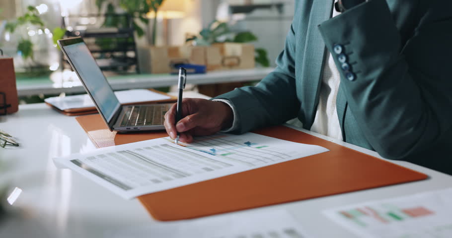 Hands, document and man with signature on contract for insurance policy, title deed and compliance agreement. Sign up, person and writing on legal paperwork for loan application or settlement deal