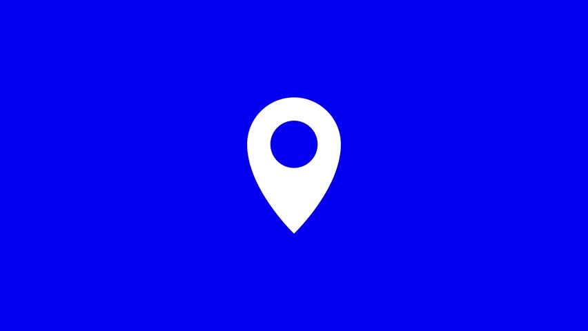 Jumping and bouncing gps map location marker icon. Shape motion graphics animation.