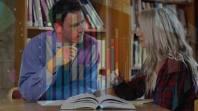 Tutor lifting pen and guiding student through book charts, enhancing education data analysis skills. Learning, mentorship, collaboration, literacy, concentration, focus, research - Powered by Shutterstock - Get 15% off with code: PIKWIZARD15