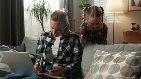 Caucasian family problem busy mother working distant at home ignore offended upset child kid daughter girl need attention sad frustrated woman mom talking mobile phone writing notes childcare trouble - Powered by Shutterstock - Get 15% off with code: PIKWIZARD15