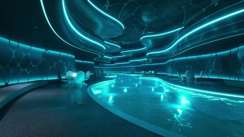A perfect blend of architecture and ambient light rendered using 3Ds Max. 3D visualization. Looping animation