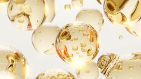 Close-up liquid oil abstract flowing animation. cream, gel, moisturizer, cosmetic, white background 4K - Powered by Shutterstock - Get 15% off with code: PIKWIZARD15