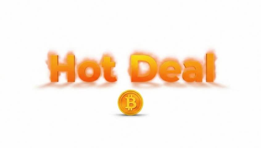 Bold Hot Deal Animated Greeting with Coin Icon on White Background