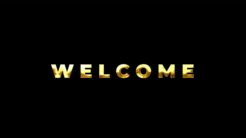 Luxury golden Welcome on transparent background. Greeting text for events, weddings, promotions and business