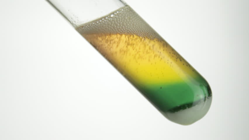 Colourful chemical reaction in test tube