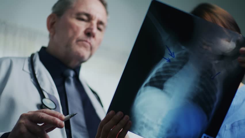 Doctors utilize artificial intelligence with augmented and virtual reality interfaces to diagnose diseases, review X-rays, and suggest treatments with advanced visualization tools.