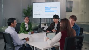 Team of professionals discussing over new business project with analytics data, African American Leader brainstorming with team, Diverse team Discussing ideas, Diversity analyzing financial data - Powered by Shutterstock - Get 15% off with code: PIKWIZARD15