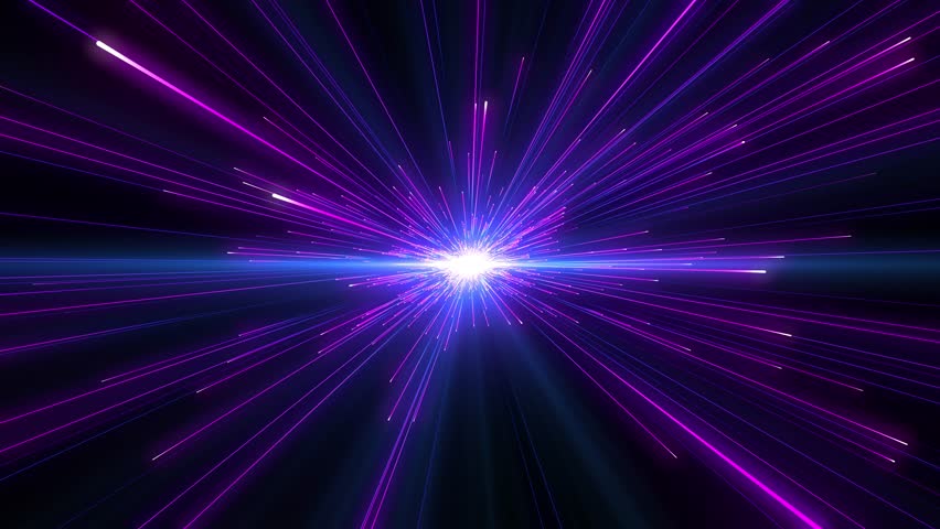 Bright radial light beams. Abstract background in purple neon glow color. Light burst in universe. Space background for event, party, carnival, celebration, anniversary or other. 3D Illustration - Powered by Shutterstock - Get 15% off with code: PIKWIZARD15