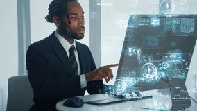 Black man working on a computer and digital technology concept - Powered by Shutterstock - Get 15% off with code: PIKWIZARD15