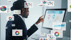 Black man working on a computer and marketing data concept - Powered by Shutterstock - Get 15% off with code: PIKWIZARD15