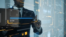 Black man operating a hologram screen GUI - Powered by Shutterstock - Get 15% off with code: PIKWIZARD15