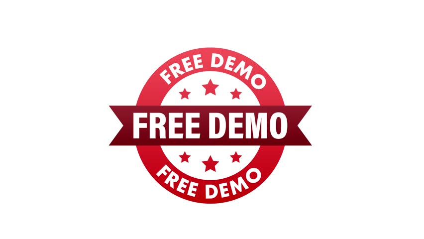 Free Demo Animated Badge on White and Green Screen Background
