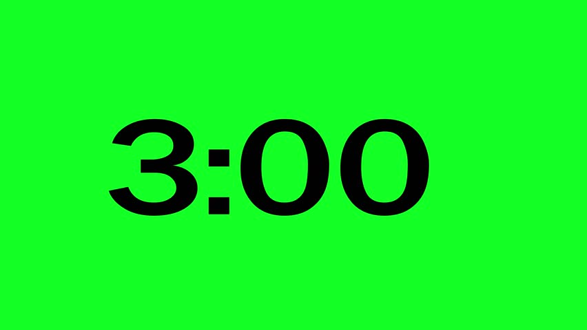 Countdown timer from 3 minute to 2 minute.3 minutes countdown, 2 minute timer countdown animation.