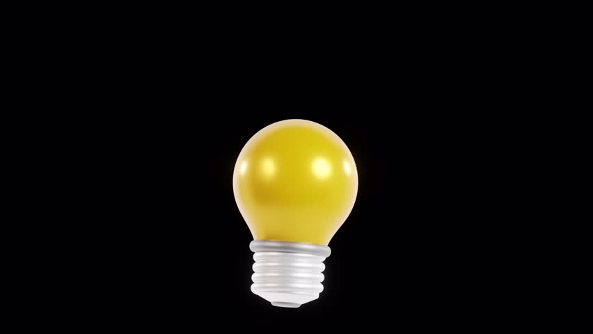 3D Light Bulb Idea Animation | Alpha Loop