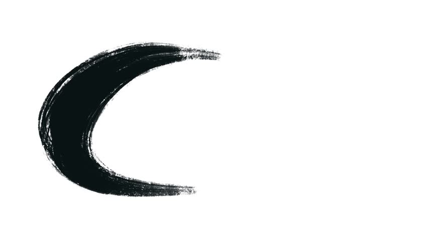 Circle grunge stain animation background, scribble doodle cloud, brush stroke texture, intro, 4K, video, copy space, hand drawn, black and white