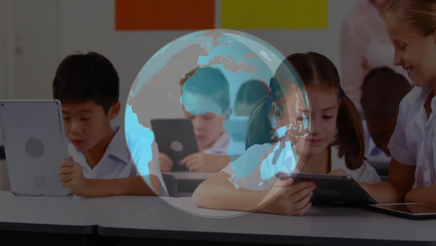 Teacher leaning forward and pointing at student tablet, girl tapping icons for guided education. Educational, technology, classroom, learning, interaction, digital, literacy - Powered by Shutterstock - Get 15% off with code: PIKWIZARD15