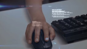 Hand clicking mouse initiating digital assistance, showing code streams and spinning network globe. Technology, digital, innovation, cyberspace, connectivity, futurism, robotics - Powered by Shutterstock - Get 15% off with code: PIKWIZARD15