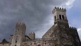 Castello di proceno imposing medieval architecture under dramatic sky. Action - Powered by Shutterstock - Get 15% off with code: PIKWIZARD15