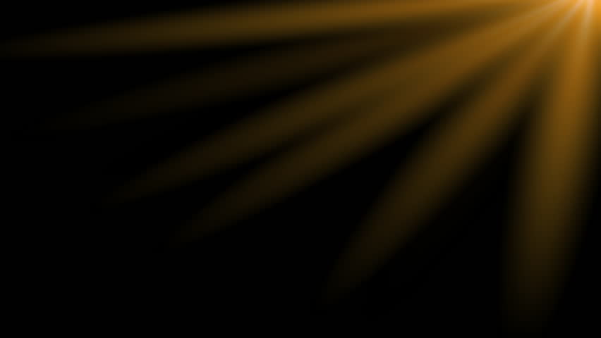 Loop sun light golden flare light effect on a black background. Sun light shine light effect seamless loop animation
