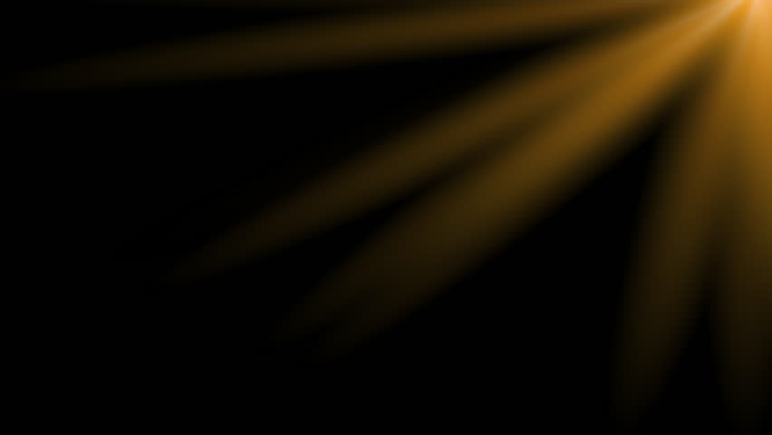 Loop sun light golden flare light effect on a black background. Sun light shine light effect seamless loop animation

