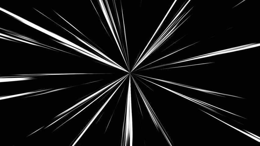 Dynamic black and white anime speed lines background animation. Ideal for manga, comic transitions, action scenes, fast motion, and energetic FX overlays.
