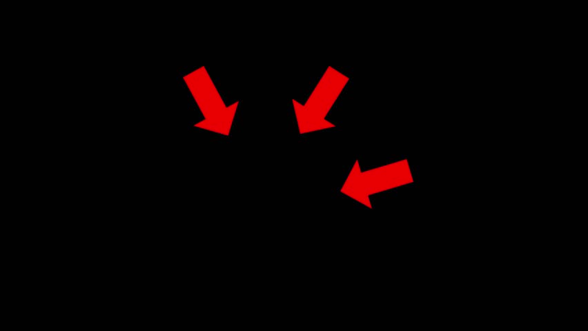 Animation of Three Red Arrows Pointing on a Bright Green Background