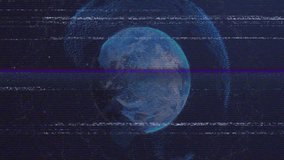 Dark void starting digital globe showing with rotating mesh ring scanning glitch lines for analysis. Holographic, cyberspace, futuristic, data visualization, digital interface, immersive, technology - Powered by Shutterstock - Get 15% off with code: PIKWIZARD15