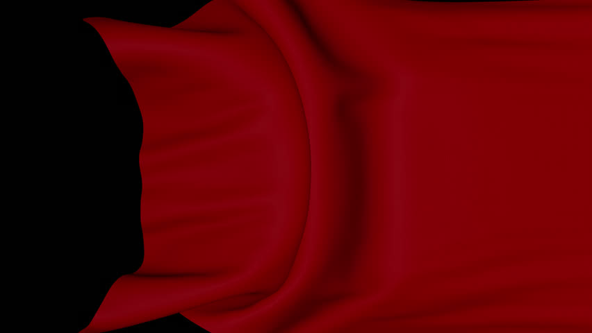 Red Curtain Transition Animation on Alpha Channel, Loop
